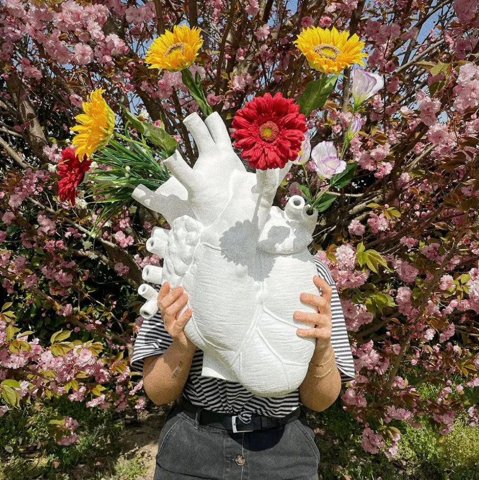 SELETTI Love in Bloom Kjempevase, hvit, h 60 cm, glassfiber