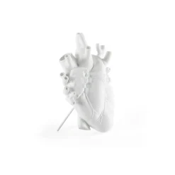 SELETTI Love in Bloom vase, hvit, hjerteformet, porselen