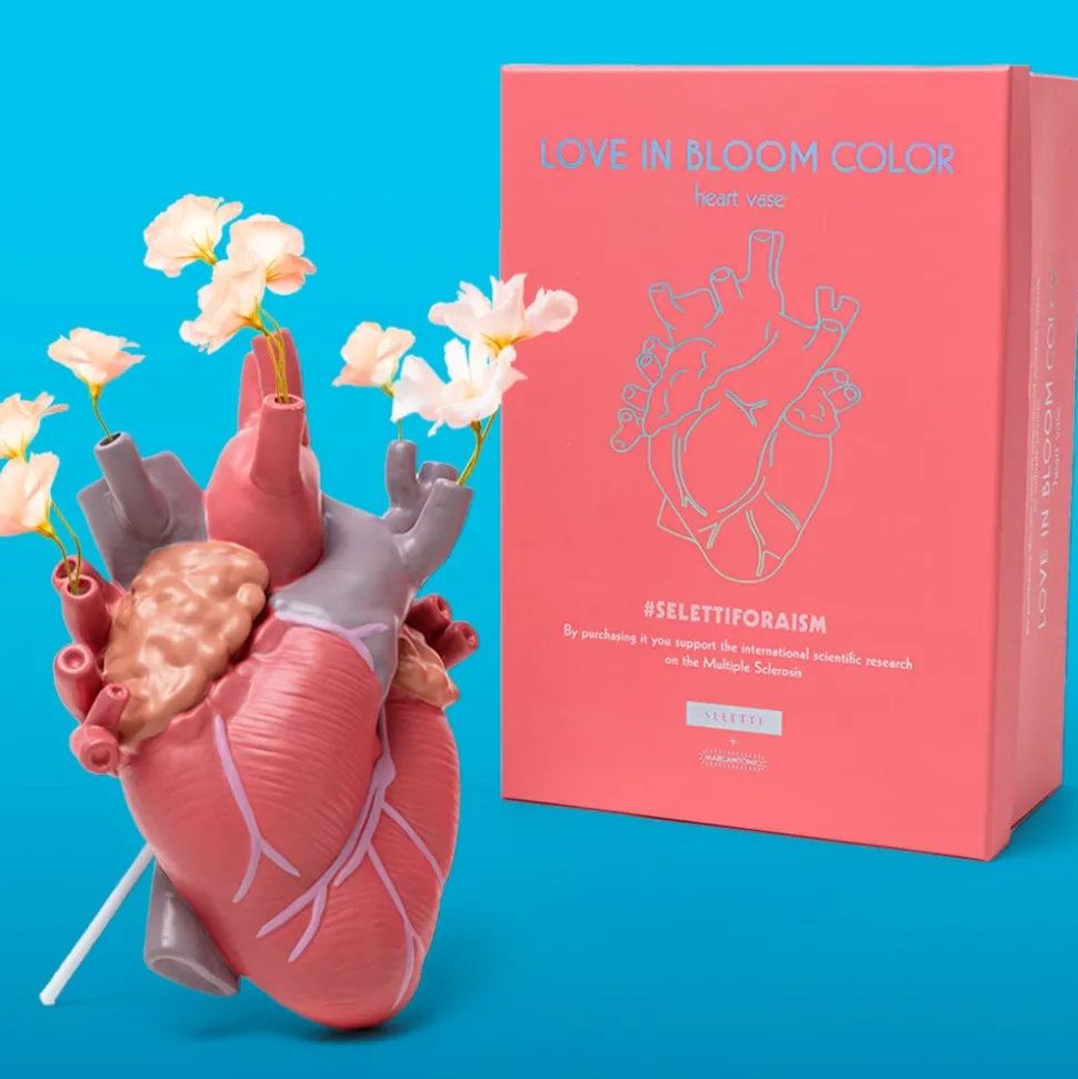 SELETTI Love in Bloom-vase, fargerik, høyde 25 cm, porselen
