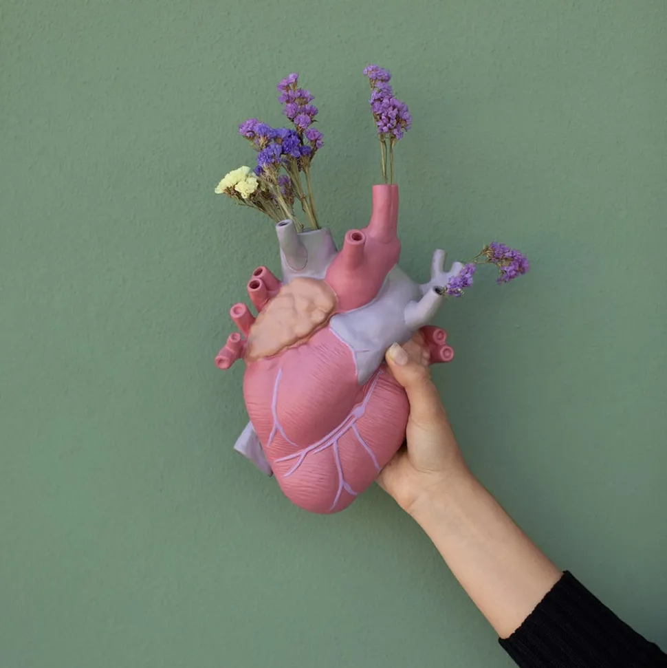 SELETTI Love in Bloom-vase, fargerik, høyde 25 cm, porselen