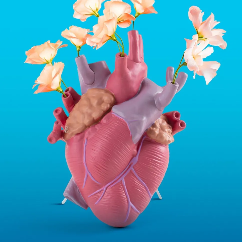 SELETTI Love in Bloom-vase, fargerik, høyde 25 cm, porselen