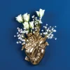 SELETTI Love in Bloom-vase, gullfarget, hjerteformet, porselen