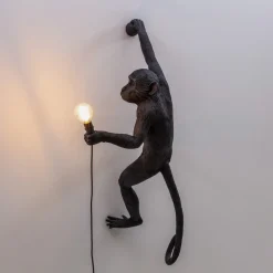 SELETTI Monkey Lamp dekorativ vegglampe høyre svart