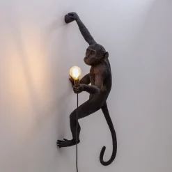 SELETTI Monkey Lamp dekorativ vegglampe høyre svart