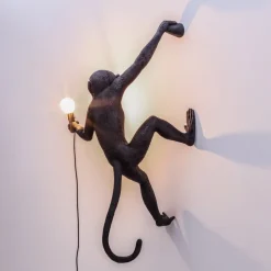 SELETTI Monkey Lamp dekorativ vegglampe høyre svart