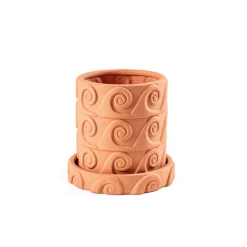 SELETTI Vase Magna Graecia Onda, underkop, terrakotta
