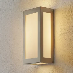 Sensor-LED-utendørs vegglampe Aqua Rain, stål