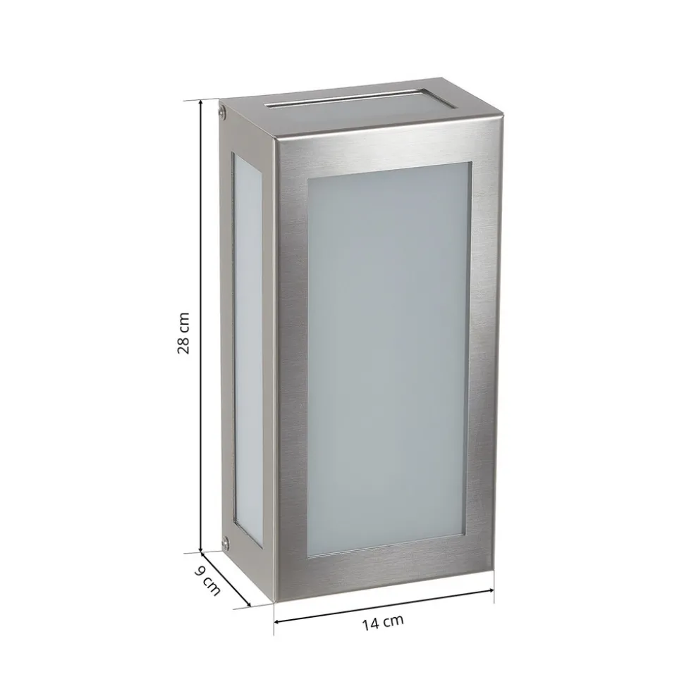 Sensor-LED-utendørs vegglampe Aqua Rain, stål