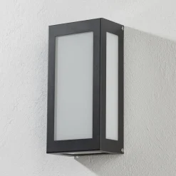 Sensor-LED-utevegglampe Aqua Rain, antrasitt