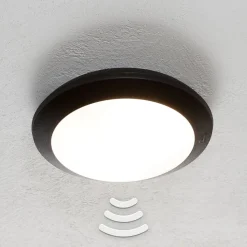 Sensor-vegglampe Umberta 2 x E27 i svart