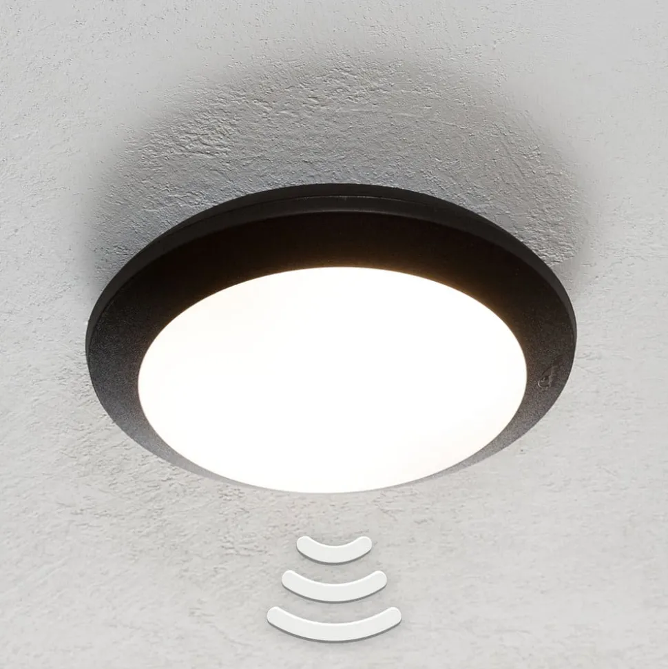 Sensor-vegglampe Umberta 2 x E27 i svart