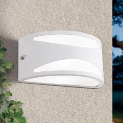 Shell utendørs vegglampe, hvit