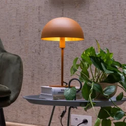 Siemon bordlampe i stål, Ø 25 cm, okergult