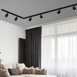 Skinnesystem RAIL 230 V svart 6 spots 2,25 m hjørnekontakt