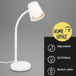 Skriva bordlampe, GU10-fatning, hvit