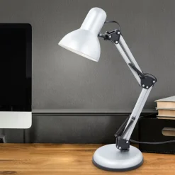 Skrivebordslampe Pixa, justerbar, E14, hvit