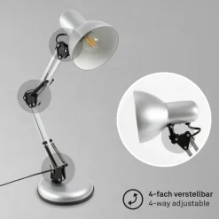 Skrivebordslampe Pixa, justerbar, E14, hvit