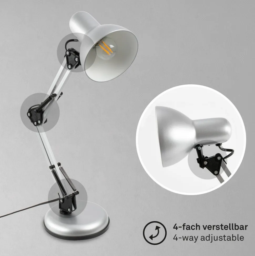 Skrivebordslampe Pixa, justerbar, E14, hvit