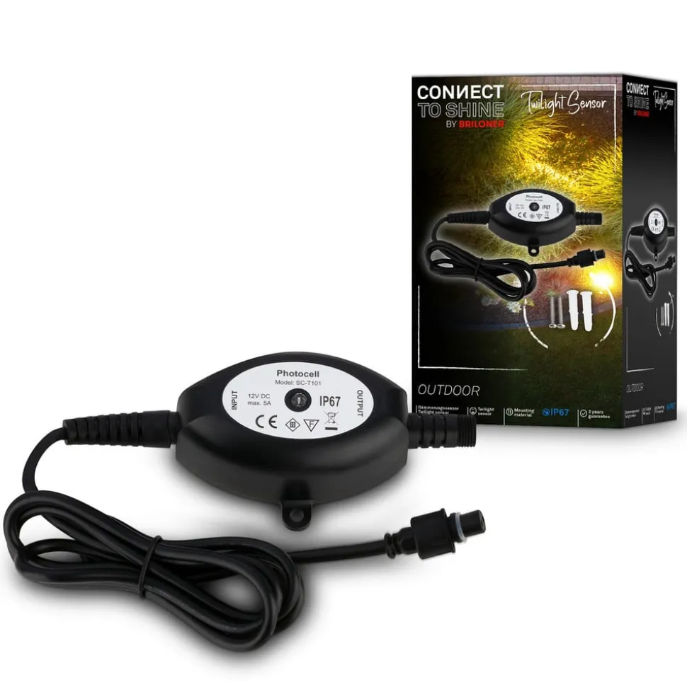 Skumringssensor 3921015 for 12 V utelamper, svart