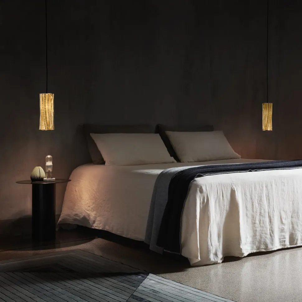 Slamp Accordéon Vertical hengelampe gull/svart