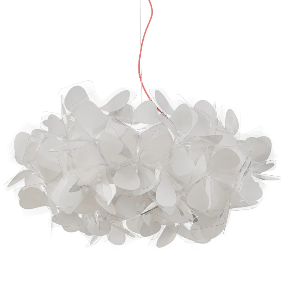 Slamp hengelampe Clizia Mama Non Mama, Ø53cm, hvit/rød