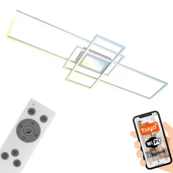 Smart LED taklampe Ram, aluminiumsfarget, CCT, fjernkontroll