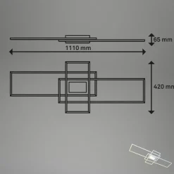 Smart LED taklampe Ram, aluminiumsfarget, CCT, fjernkontroll
