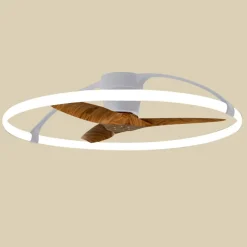 Smart LED-takvifte Nepal, sølv/valnøtt, DC, stille