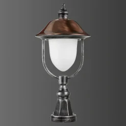 Sokkellampe 1157, svart/kobber