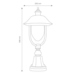 Sokkellampe 1156, svart/sølv