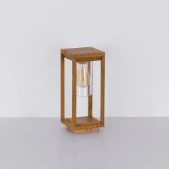 Sokkellampe Candela med treutseende, høyde 35cm