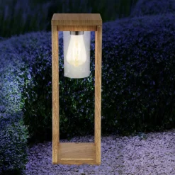 Sokkellampe Candela med treutseende, høyde 50 cm