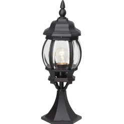 Sokkellampe Istria, svart, aluminium, glass, høyde 51 cm