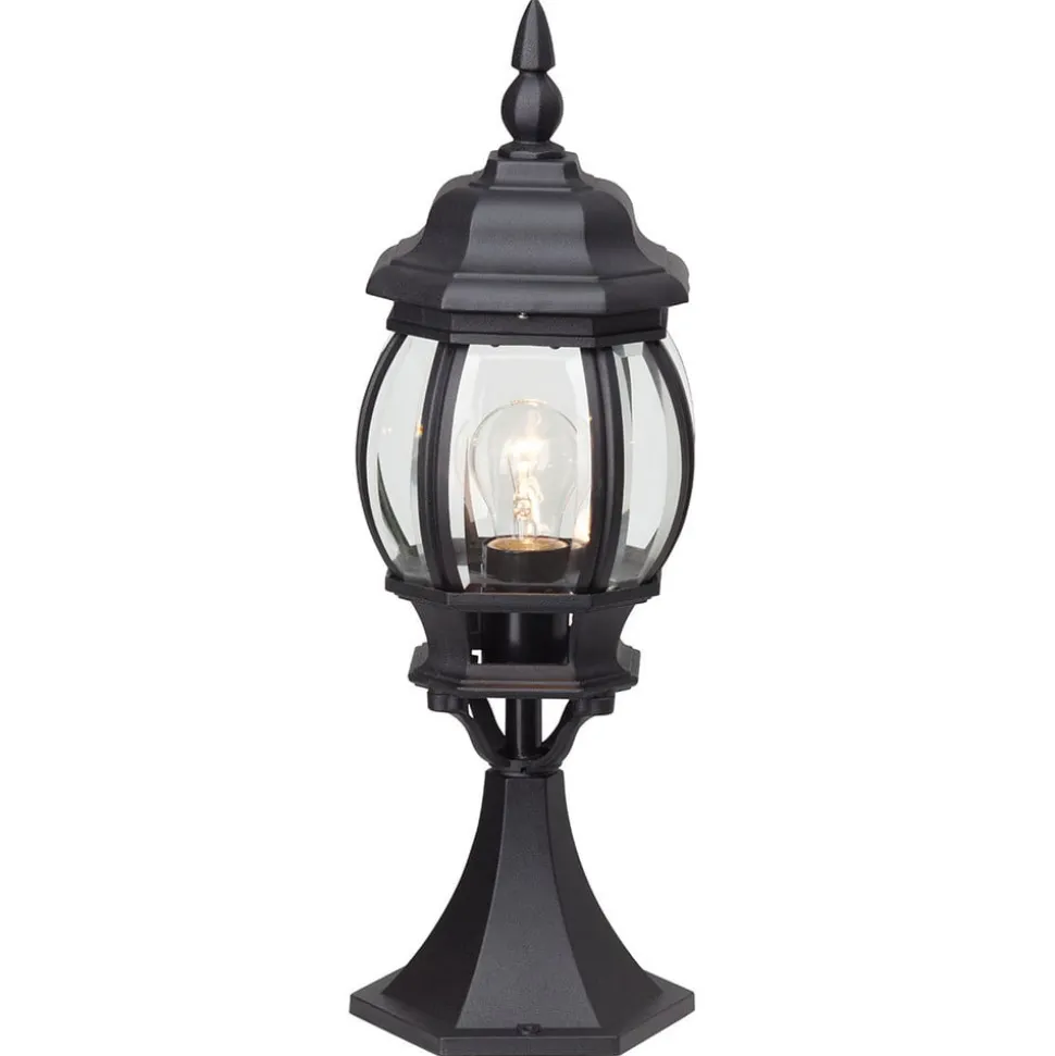 Sokkellampe Istria, svart, aluminium, glass, høyde 51 cm