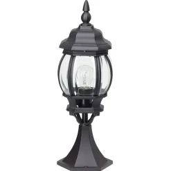 Sokkellampe Istria, svart, aluminium, glass, høyde 51 cm