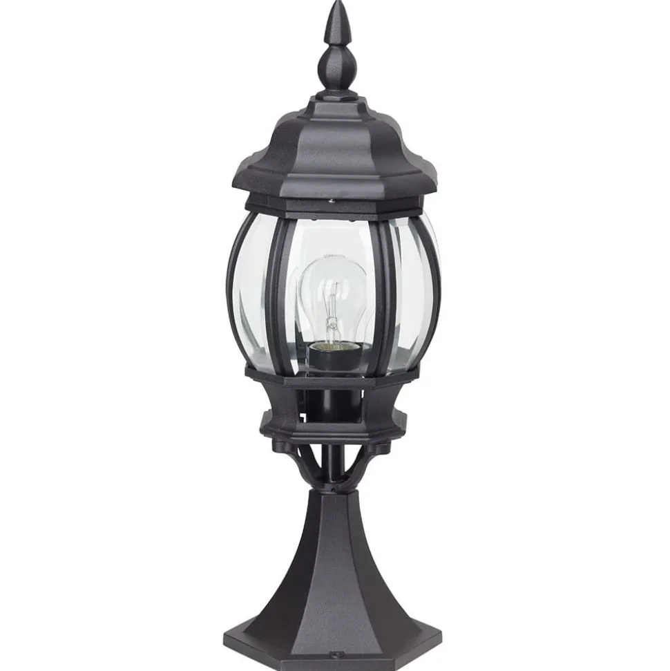 Sokkellampe Istria, svart, aluminium, glass, høyde 51 cm