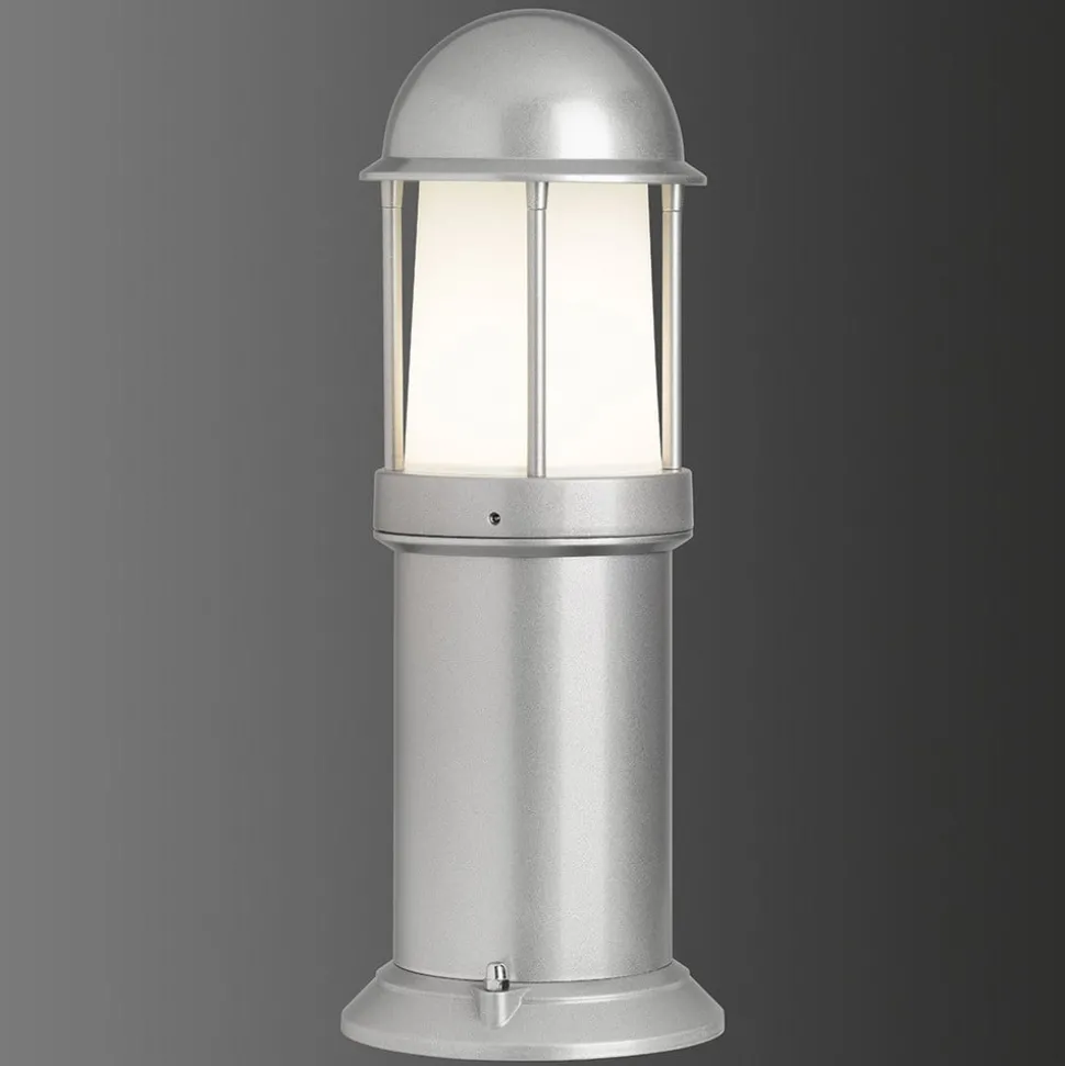 Sokkellampe Marco av aluminium, sølv