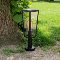 Sokkellampe Pine av aluminium og glass, IP44