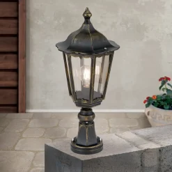 Sokkellys Fabio i sort-gull