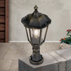 Sokkellys Fabio i sort-gull