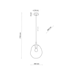 Sol Mini pendellampe, glass, Ø 25 cm, svart/grafittgrått