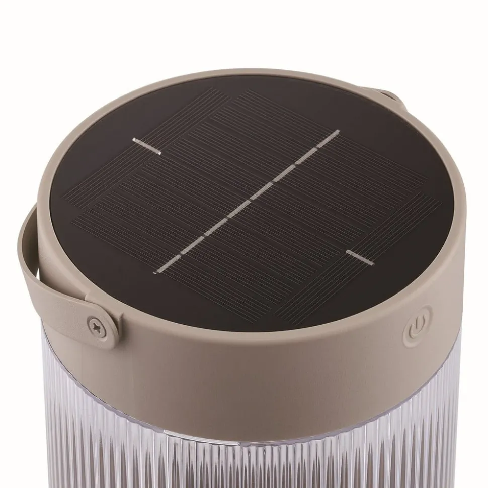 Solar bordlampe Coupar, sandfarget, plast, IP44