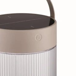 Solar bordlampe Coupar, sandfarget, plast, IP44