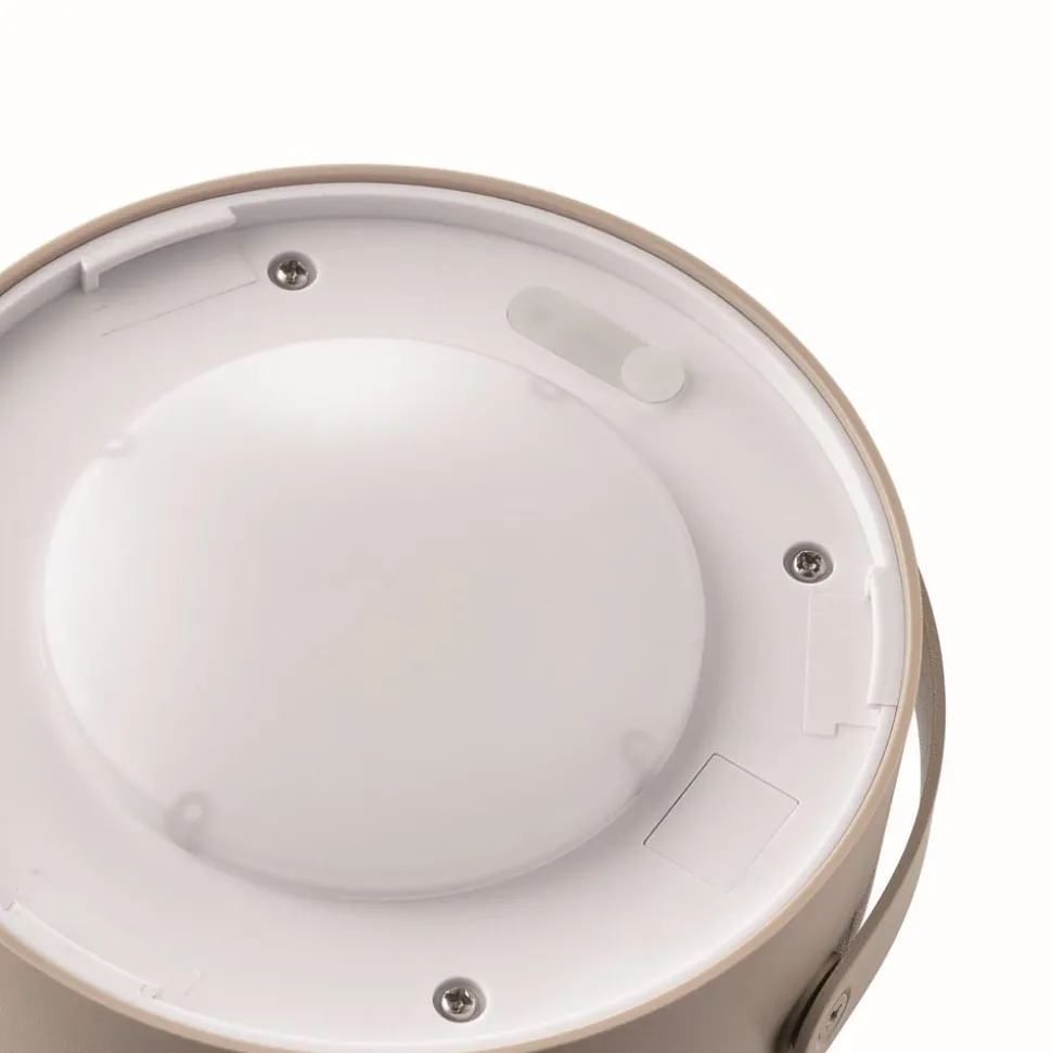 Solar bordlampe Coupar, sandfarget, plast, IP44