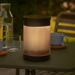 Solar bordlampe Coupar, svart, plast, IP44