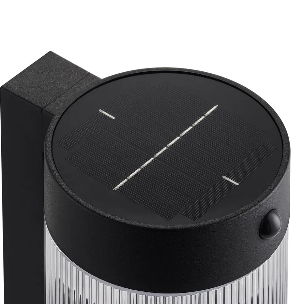 Solar utendørs vegglampe Coupar, svart, plast, IP44