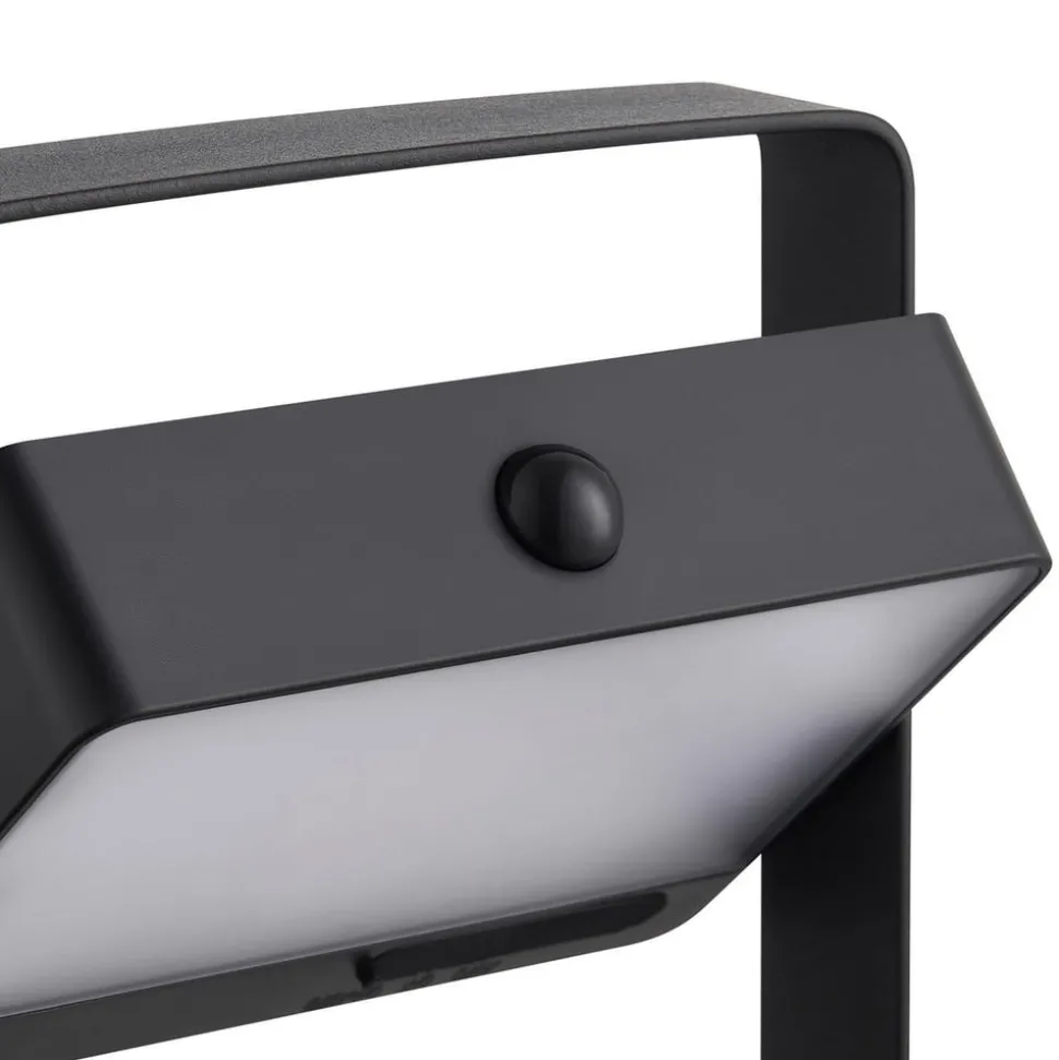 Solar-LED-gatelampe Saulio, svart, aluminium, IP44