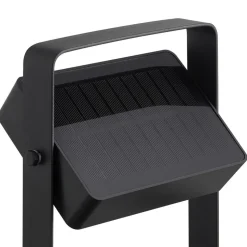 Solar-LED-gatelampe Saulio, svart, aluminium, IP44