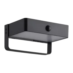 Solar-LED-utendørs vegglampe Saulio, svart, aluminium, IP44