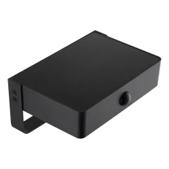 Solar-LED-utendørs vegglampe Saulio, svart, aluminium, IP44